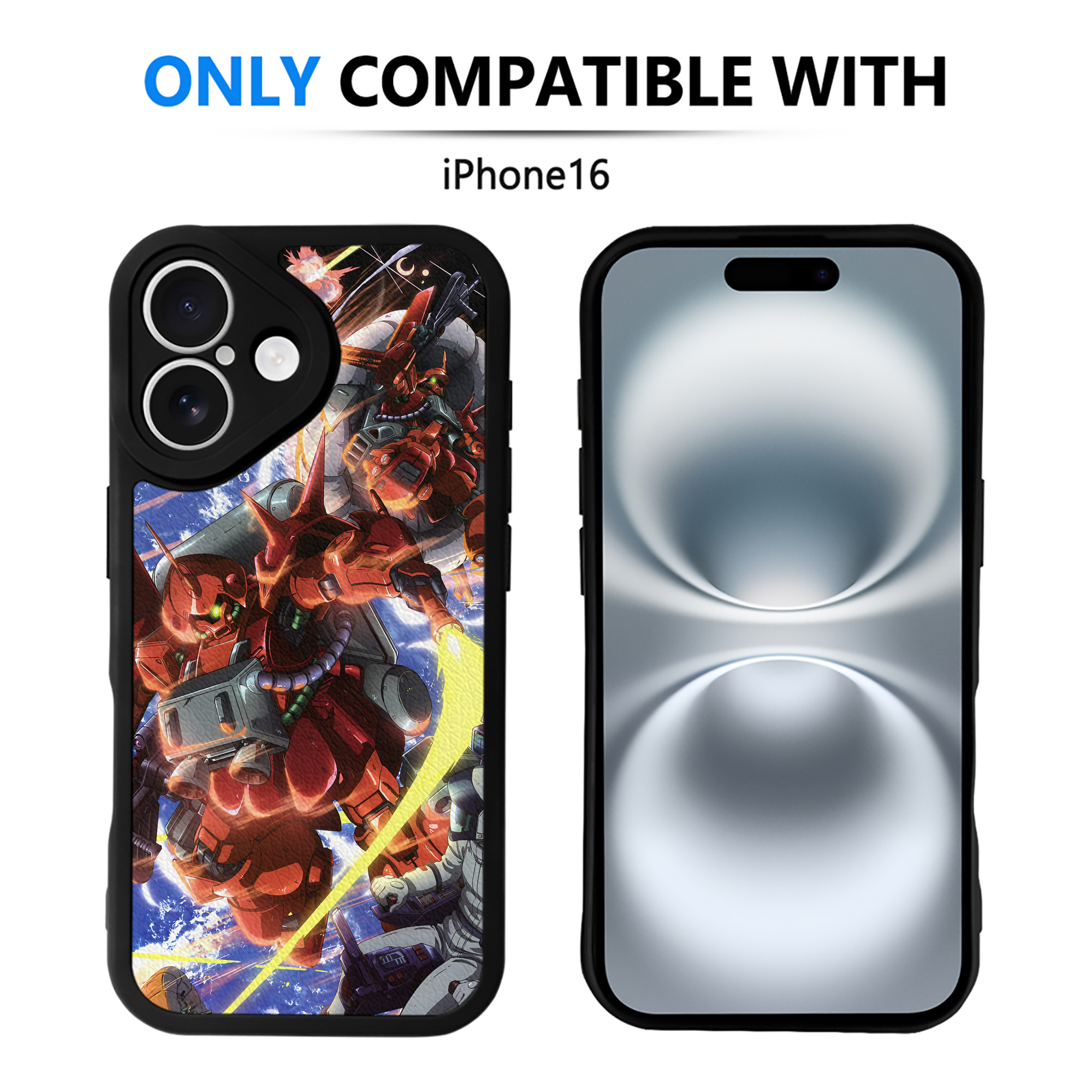 （画像用） 機動戦士ガンダム Mobile Suit Gundam 【iPhone 16シリーズ対応】シリコンスマホケース（レザー調） 材質：シリコン